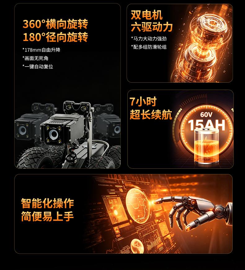 普奇PQ325E市政管网检测机器人特点